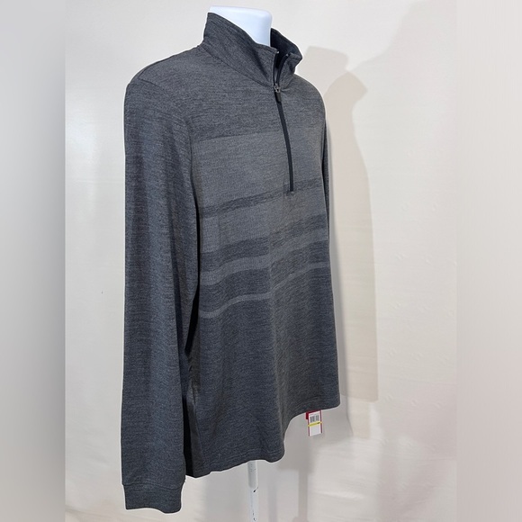 BEN‎ HOGAN Gray stripe 1/4 zip long sleeve pullover size M. - Picture 6 of 12